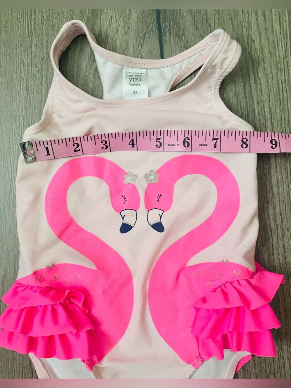 Carter’s Toddler Girl One Piece Swimsuit 2T Pink Flamingos Tropical Summer Beach